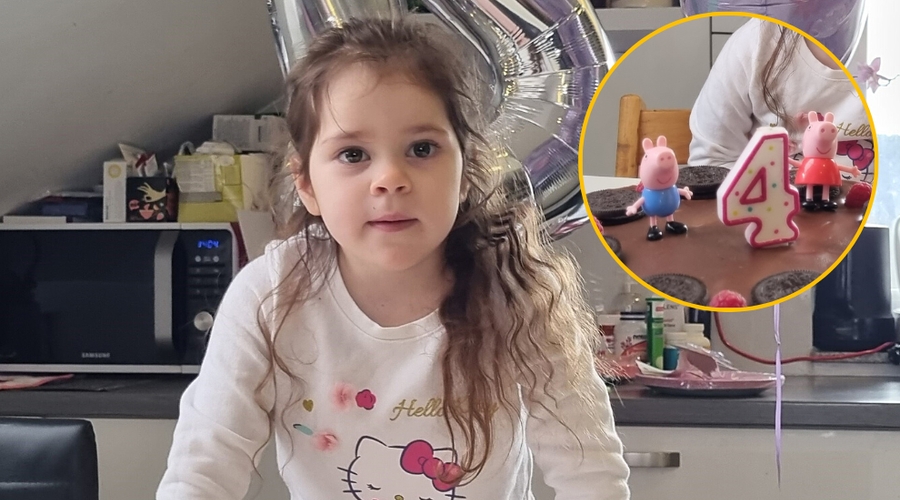 Karolina, ki ima smrtonosno redko bolezen, je praznovala 4. rojstni dan: komaj je čakala, da bo upihnila svečke (FOTO) (foto: Društvo Viljem Julijan/fotomontaža)