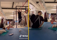 VIDEO: Najbolj znana istospolno usmerjena mamica v Sloveniji je v fitnes vzela dojenčico – in uspelo ji je telovaditi