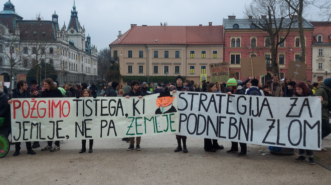 Množica mladih na podnebnem shodu: "Zahtevamo spremembe na vseh področjih delovanja družbe" (FOTO) (foto: Uredništvo)