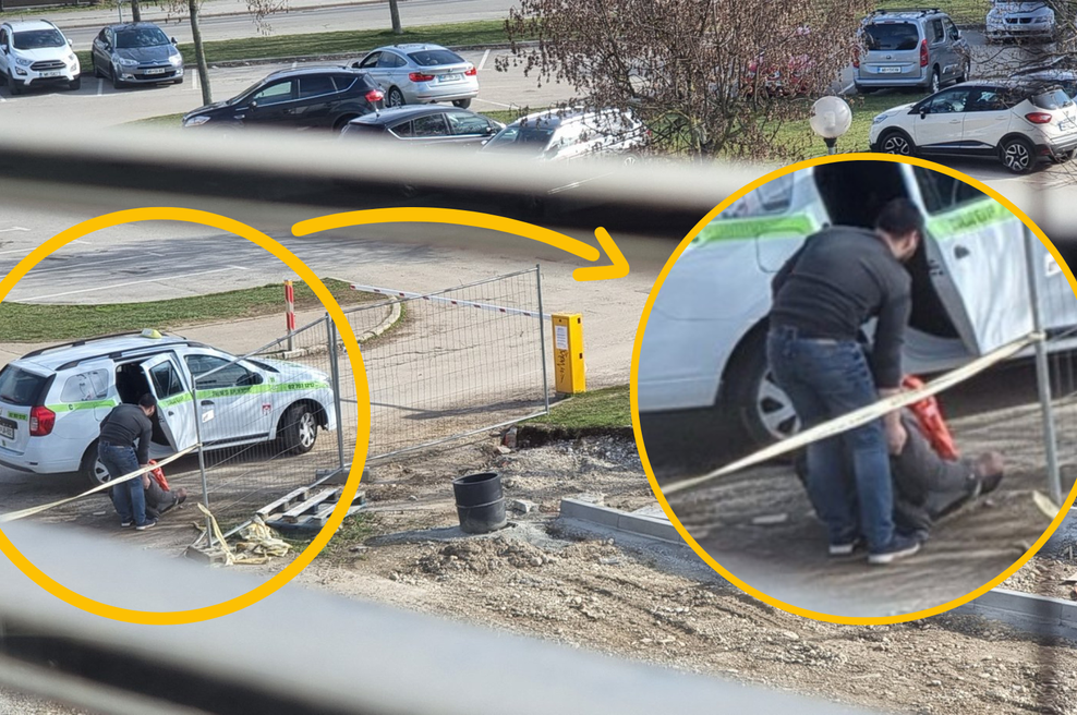 VIDEO: Taksist v Mariboru odložil obnemoglega moškega in odpeljal (foto: Twitter/Andrej Hohnec/fotomontaža)