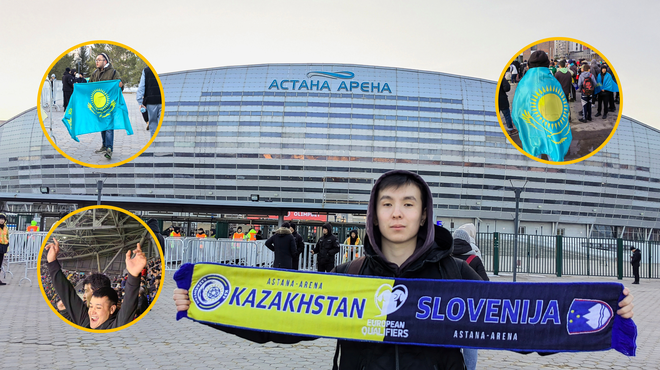 Bili smo v Kazahstanu, kjer je Slovenija naredila prvi korak za Euro 2024: "Oblak, podarite majico ali avtogram, sem vaš oboževalec" (foto: Anja Kovačič)