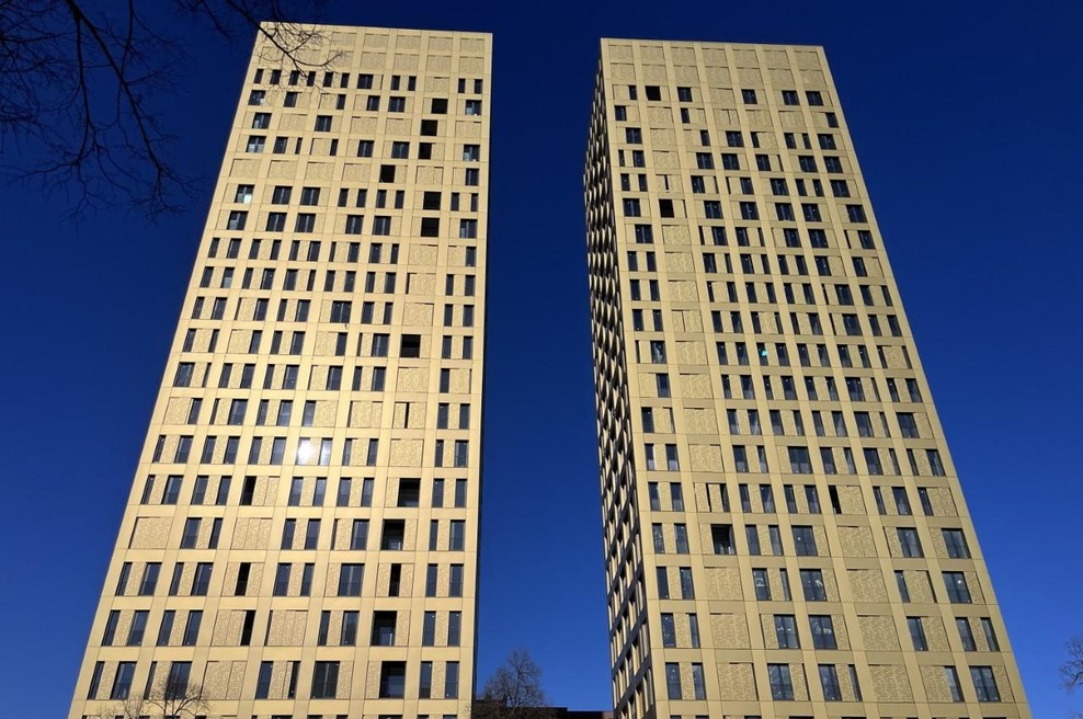 Zlata celovška dvojčka končana, kdaj se bodo vselili prvi stanovalci? (foto: Rastoder)