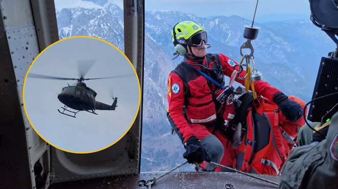 Reševalna akcija v slovenskih gorah: po nesrečnega planinca so morali s helikopterjem (FOTO) (foto: Facebook/Gorska reševalna služba Kranj)