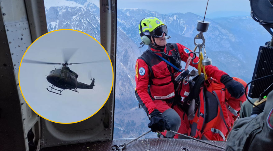 Reševalna akcija v slovenskih gorah: po nesrečnega planinca so morali s helikopterjem (FOTO) (foto: Facebook/Gorska reševalna služba Kranj)