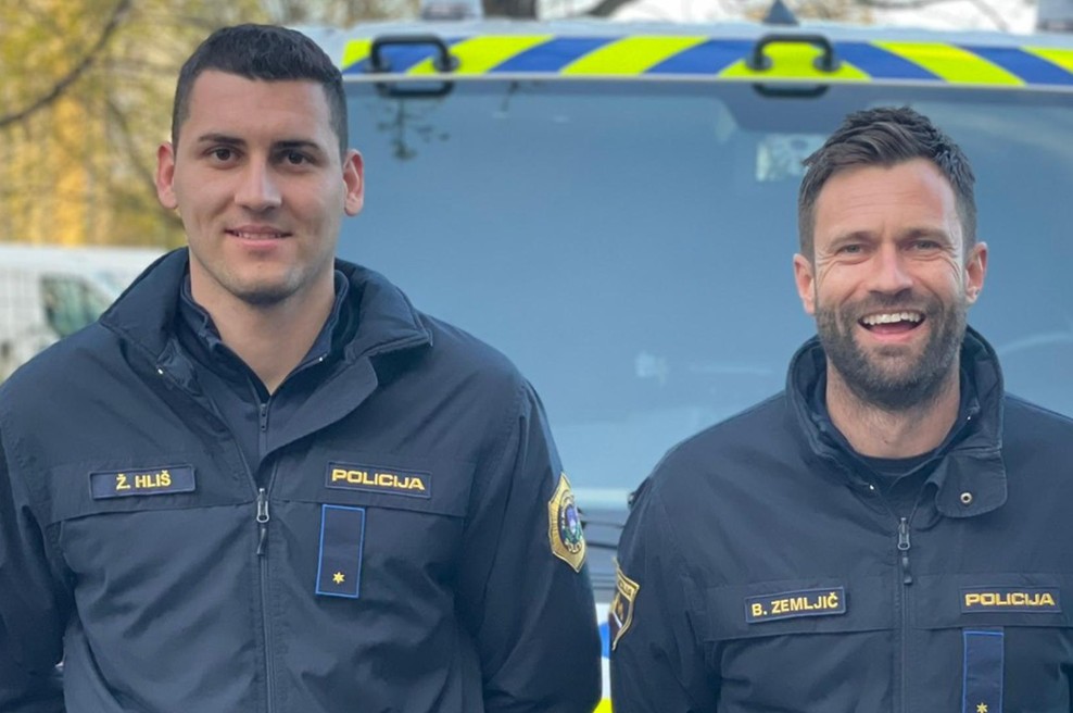 Ob pravem času na pravem mestu: mariborska policista sta mimoidočemu rešila življenje (foto: Facebook/Policijska uprava Maribor)