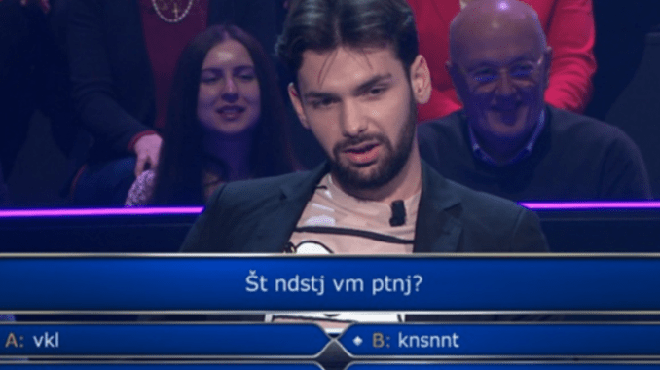 Bi vi znali odgovoriti? Bizarno vprašanje na hrvaškem Milijonarju (foto: HRT/posnetek zaslona)