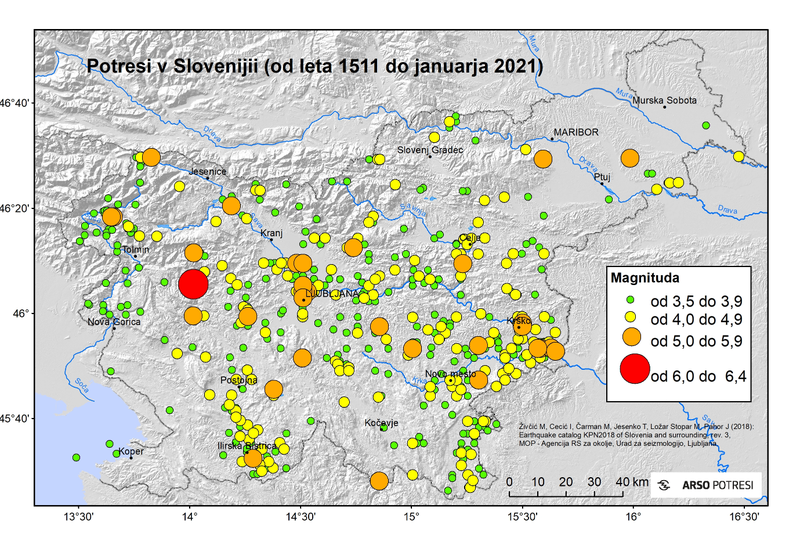 Potresi v Sloveniji so zelo pogosti.
