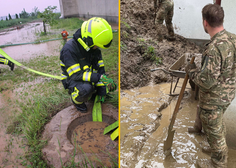 Gasilci se borijo s posledicami močnega deževja: na terenu tudi več kot 100 slovenskih vojakov