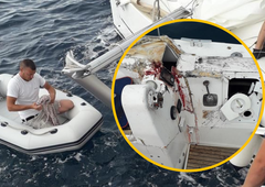 FOTO: Huda pomorska nesreča na Hrvaškem (v trčenje dveh plovil so bili vpleteni Slovenci)