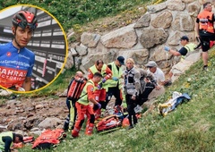 Grozljivka na kolesarski dirki: moštvenega kolega dveh Slovencev so morali oživljati! (Nepremično ležal v vodi)