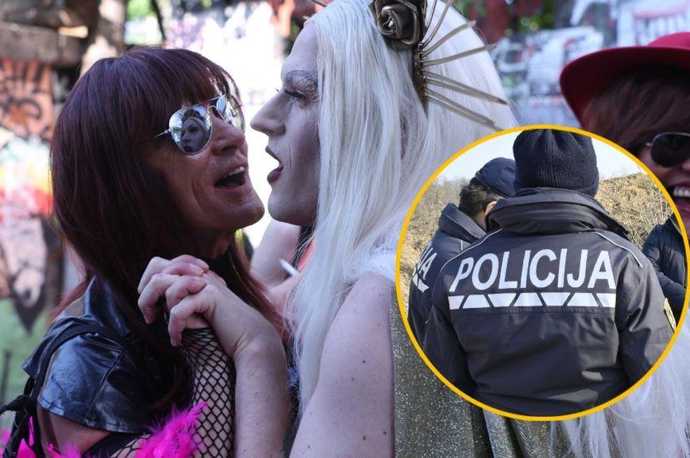 Na Paradi ponosa so se policisti fotografirali s storilci nasilnih dejanj?! (policija pojasnila ozadje) (foto: Žiga Živulovič jr./Bobo/fotomontaža)