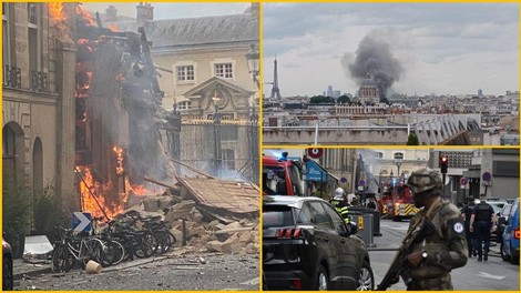 Grozljivi prizori iz Pariza: po eksploziji še uničujoč požar, na ulicah vojaki, odgovorni preštevajo ranjene (FOTO)