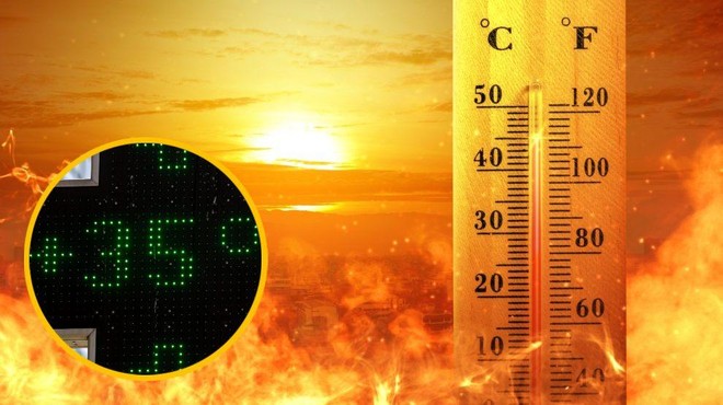 Peklenske temperature prvega letošnjega vročinskega vala: kljub jasnemu vremenu ozračje nad Slovenijo motno (foto: Profimedia/fotomontaža)