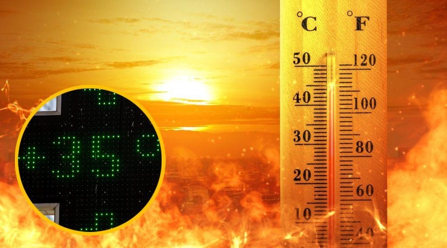 Peklenske temperature prvega letošnjega vročinskega vala: kljub jasnemu vremenu ozračje nad Slovenijo motno (foto: Profimedia/fotomontaža)