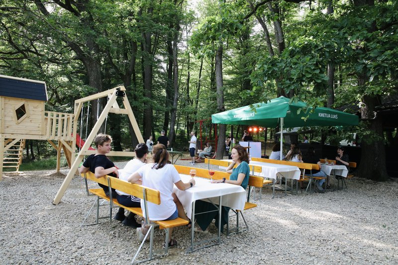 Piknik prostor "kozolec" se nahaja na obrobju gozda 50 m od kmetije in nudi klopi ter mize za okoli 50 ljudi.