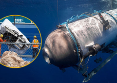 FOTO: Iz globin oceana dvignili razbitine podmornice Titan (poglejte, kaj je od plovila po imploziji ostalo)