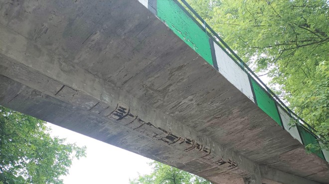 Stanovalcem ljubljanskega naselja skrbi povzroča most, ta je v slabem stanju in razpada: "Čakamo, da se sesuje" (foto: Uredništvo)