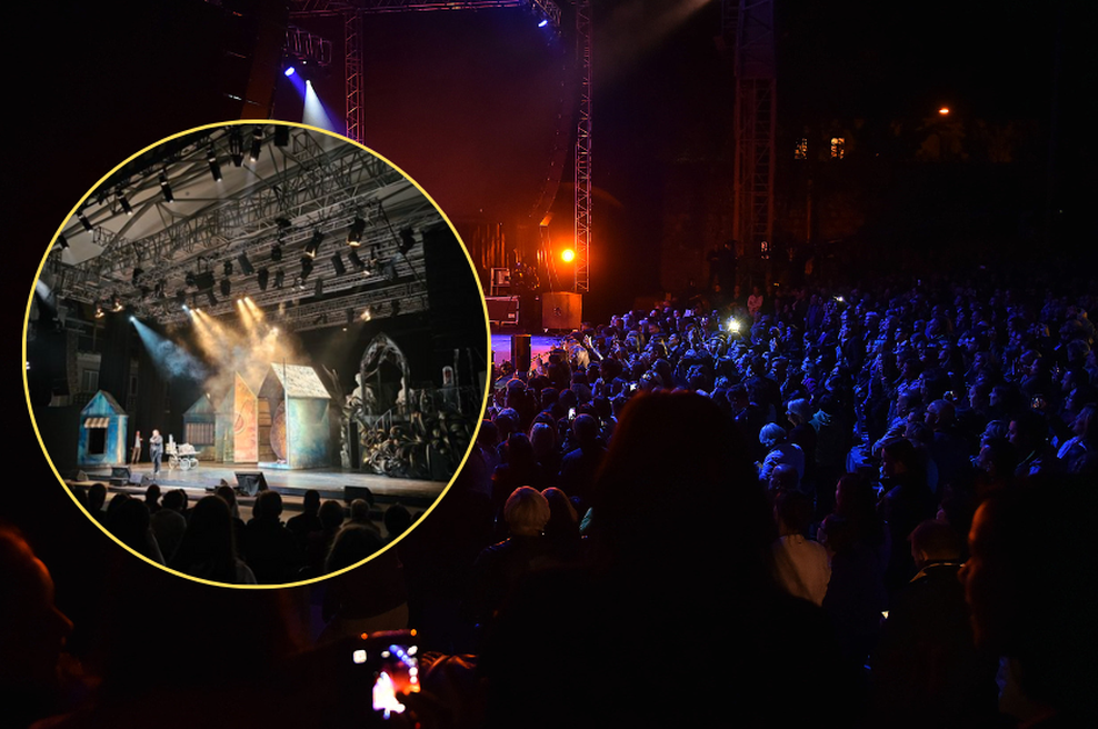 Nad Ljubljano se je odprlo nebo: zalilo je orkester, predstava se je končala, bodo obiskovalcem vrnili denar? (foto: Borut Živulovič/Bobo/Twitter/Uporabna stran/fotomontaža)