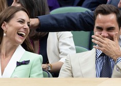 FOTO: Kate Middleton ob tenisaču Federerju ni snela nasmeha z obraza (njegova žena je ves čas poskušala biti del pogovora)