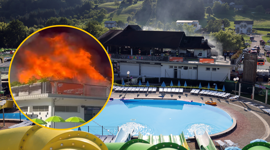 Dan po pretresljivih posnetkih požara v Podčetrtku termalni park spet deluje (znano je, kaj je zagorelo) (foto: Tomo Strle/Bobo/Facebook/Tomi Gomilšek/posnetek zaslona/fotomontaža)