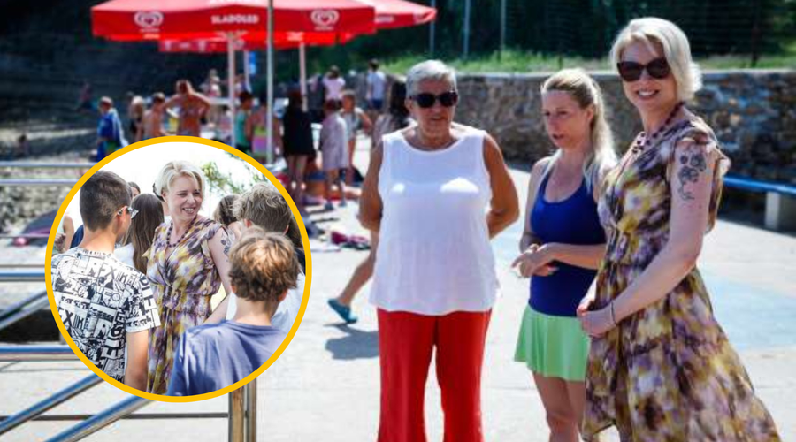 FOTO: Urška Klakočar Zupančič obiskala otroke iz socialno šibkejših družin na letovanju (foto: Anže Malovrh/STA/fotomontaža)