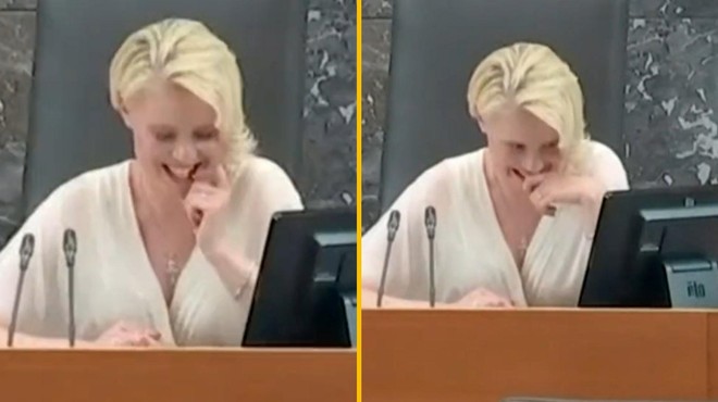 VIDEO: Kako navihan nasmeh Urške Klakočar Zupančič (le kaj jo je tako nasmejalo med sejo?) (foto: Twitter/Davorin Kopše/posnetek zaslona)