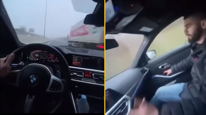 VIDEO: Z veliko hitrostjo vijugal po slovenski avtocesti in se pri tem s telefonom v roki snemal (foto: Facebook/Billionaire Club Cars/posnetek zaslona/fotmontaža)