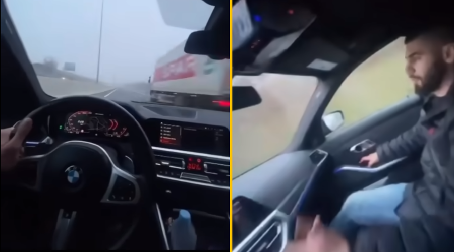 VIDEO: Z veliko hitrostjo vijugal po slovenski avtocesti in se pri tem s telefonom v roki snemal (foto: Facebook/Billionaire Club Cars/posnetek zaslona/fotmontaža)