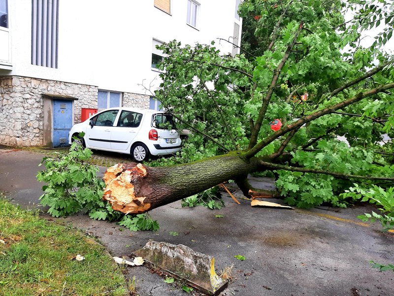 Posledice neurja v Murski Soboti.