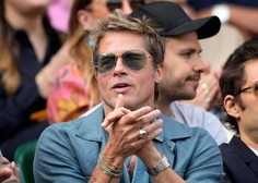 Hollywoodski lepotec Brad Pitt v Wimbledonu v zanimivi družbi (FOTO)