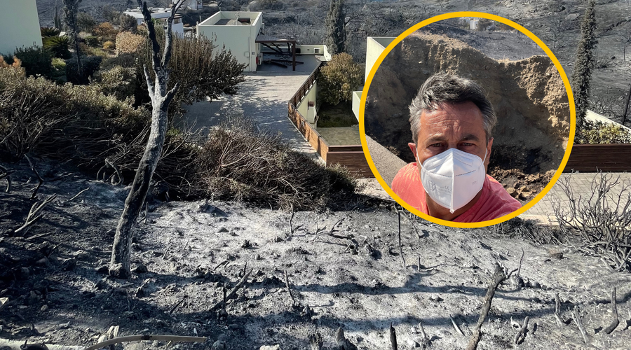 Jernej Kuntner na gorečem Rodosu: "Na otoku je kot sredi vojne cone" (foto: Osebni arhiv Jerneja Kuntnerja)