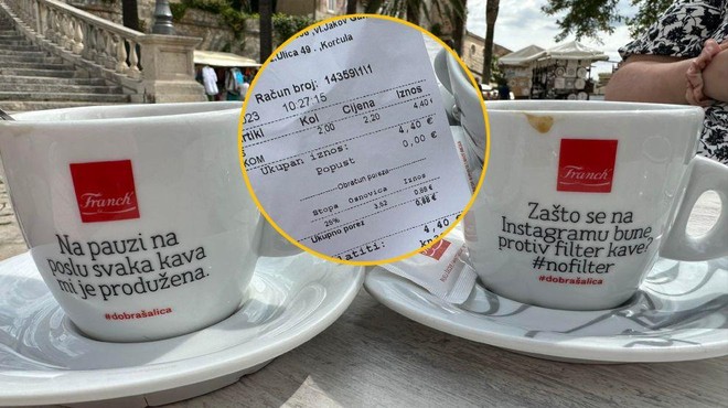 Slovenko na Korčuli ni šokirala cena, ampak kava! Poglejte, kaj je dobila za 2,2 evra (FOTO) (foto: Uredništvo)