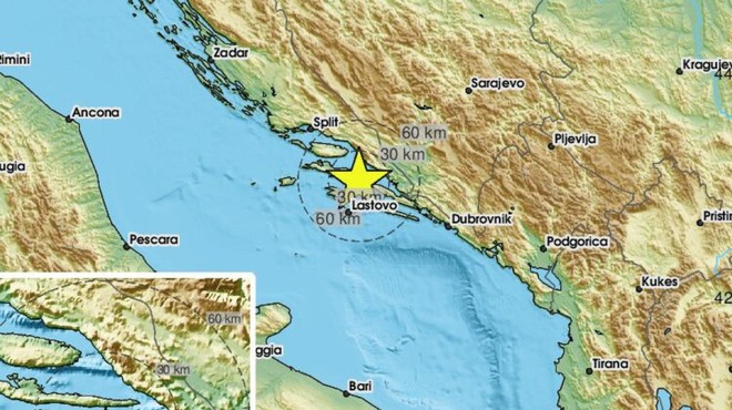 Potres v turističnem raju na Hrvaškem: poglejte, kje se je treslo (tam je veliko Slovencev) (foto: Twitter/EMSC)