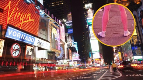 Si pa upa! Priljubljeni slovenski voditelj se je sredi New Yorka slekel skoraj do golega, na spodnjicah pa ... (FOTO)
