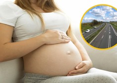 Drama na dunajski avtocesti: ženska rodila, mož popkovino zavezal kar z vezalko