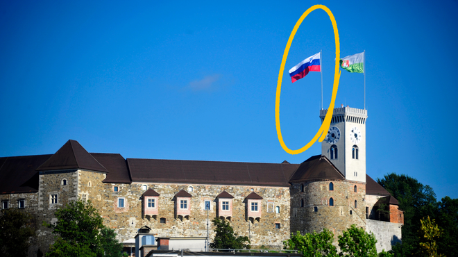 Kam je izginila slovenska zastava na ljubljanskem gradu? (foto: Bobo)