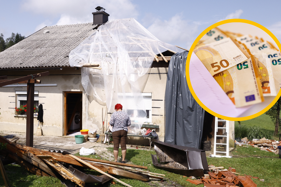 Vlada bo prizadetim v neurjih zagotovila 1,1 milijona evrov pomoči (foto: Profimedia/Borut Živulovič/Bobo/fotomontaža)