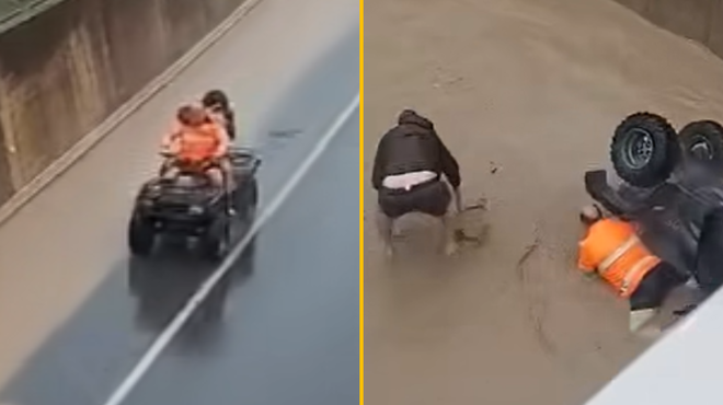 VIDEO: Neverjetno, kaj sta si sredi naravne katastrofe privoščila dva Slovenca (medtem pa reševalci pokajo po šivih) (foto: Facebook/Peter Hrastelj/posnetek zaslona/fotomontaža)