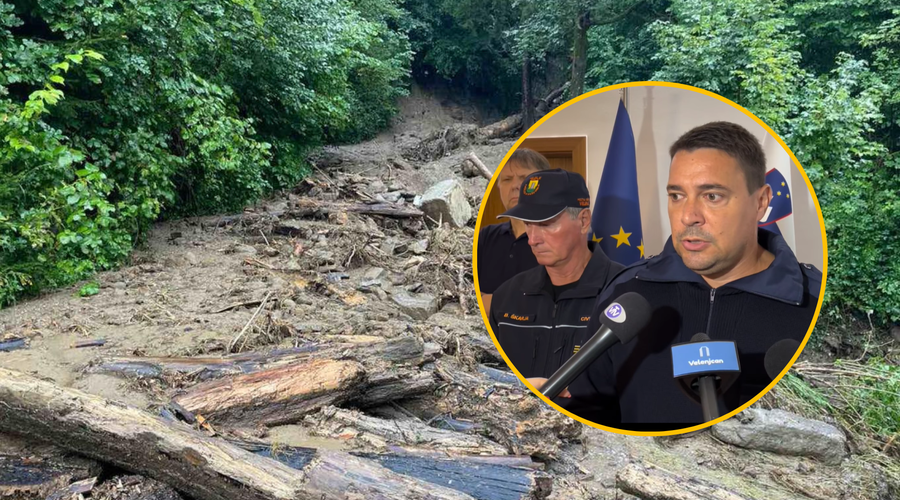 Velike težave v Velenju: sprožilo se je več plazov, ogrožena tudi nekatera prebivališča (mnogi so prenočili v Rdeči dvorani) (foto: Facebook/Mestna občina Velenje/fotomontaža)