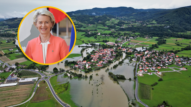 Slovenija za pomoč ob ujmi zaprosila tudi Nato, Ursula von der Leyen na ogled prizadetih območij (foto: Profimedia/Goran Rovan/BOBO/Fotomontaža)
