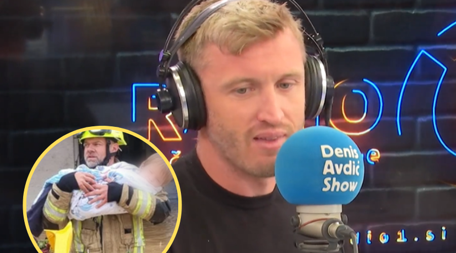 Denis Avdić poklical gasilca Sandija Zajca, ki so mu poplave uničile hišo: "Strah me je bilo oditi domov" (foto: Facebook/Radio1/posnetek zaslona)