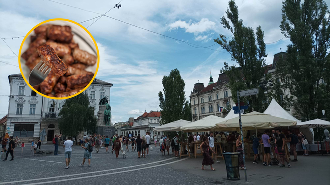 FOTO: Na vrhuncu turistične sezone v središču Ljubljane tujcem ponujajo ... bosanske dobrote! (foto: Uredništvo/Profimedia/fotomontaža)