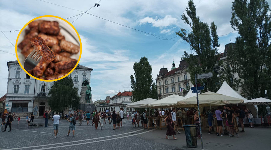 FOTO: Na vrhuncu turistične sezone v središču Ljubljane tujcem ponujajo ... bosanske dobrote! (foto: Uredništvo/Profimedia/fotomontaža)