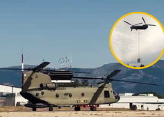FOTO in VIDEO: Vau! Poglejte, kakšen helikopter so nam v pomoč pri poplavah poslali Španci (neverjetno, kako je zmogljiv)
