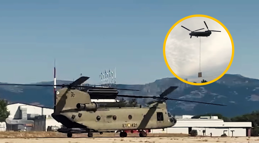 FOTO in VIDEO: Vau! Poglejte, kakšen helikopter so nam v pomoč pri poplavah poslali Španci (neverjetno, kako je zmogljiv) (foto: Facebook/Ejército de Tierra/posnetek zaslona/fotomontaža)