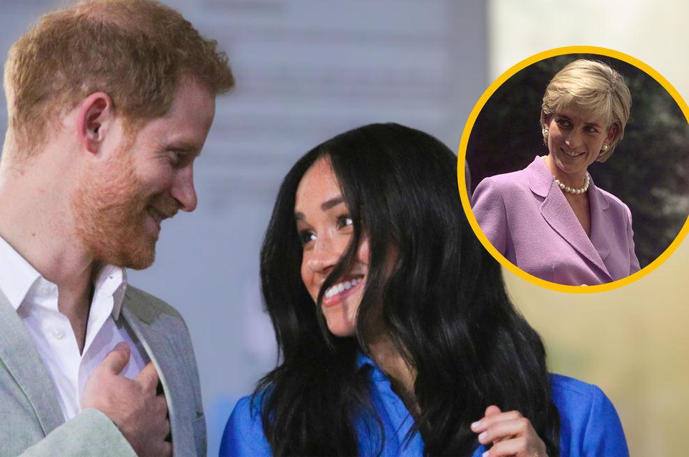 Meghan Markle in princ Harry trdita, da sta ves čas v stiku z duhom princese Diane: poglejte, kaj jima govori (foto: Profimedia/fotomontaža)
