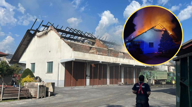 Zagorelo je pri Šenčurju: dva gasilca in gasilka so utrpeli poškodbe (foto: Facebook/PGD Srednja vas)