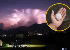 Nad Gradcem se je razbesnelo neurje: bliskalo se je vsako sekundo, padala je debela toča ... (FOTO in VIDEO)