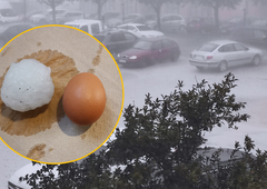 Se uresničuje najtemnejši scenarij? Na Obali silovite nevihte, v Istri močna vodna tromba, v Ajdovščini toča, velika kot jajce