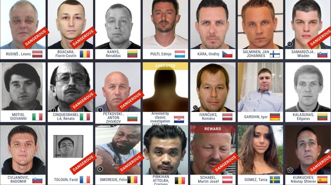 Med najbolj iskanimi kriminalci v Evropi tudi dva Slovenca (foto: Europol)